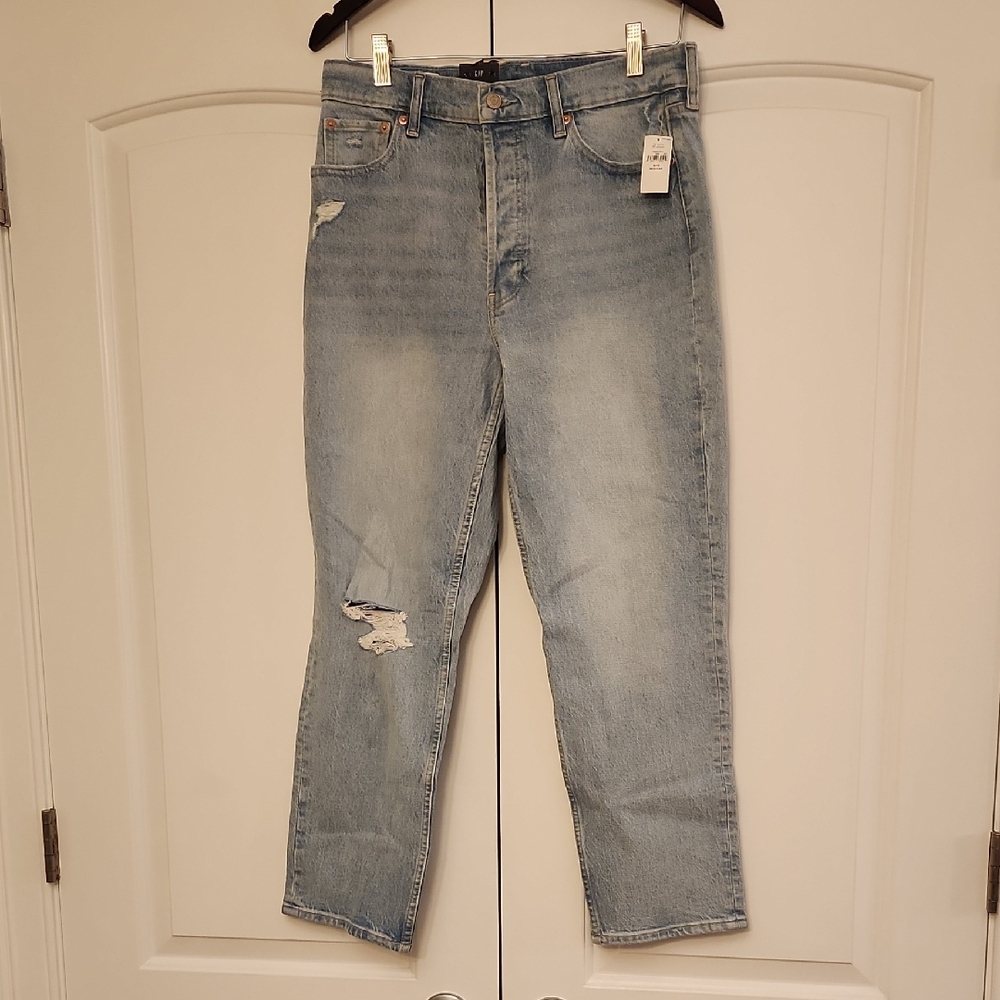 GAP Women's Denim Straight Leg Jeans - Light Blue